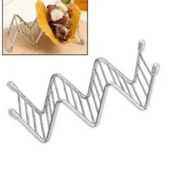 V-formad tacohållare i rostfritt stål för majs- och vårrullar - 2-3 galler - 6,3x13,5x4,5 cm