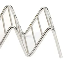 V-formad tacohållare i rostfritt stål - 4-5 galler - Matställ för hemmakök - 6,3x22,5x4,5 cm/2,5x8,9x1,8in