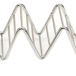 V-formad tacohållare i rostfritt stål - 4-5 galler - Matställ för hemmakök - 6,3x22,5x4,5 cm/2,5x8,9x1,8in