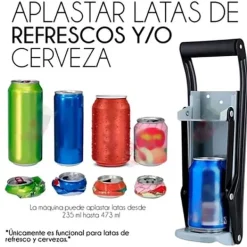 Väggmonterad aluminiumburkkross med mjukt handtag för enkel återvinning