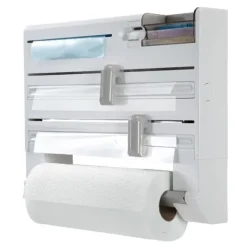 Väggmonterad 5-i-1 Kökshållare – För plastfolie & hushållspappers