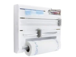 Väggmonterad 5-i-1 Kökshållare – För plastfolie & hushållspappers