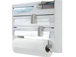 Väggmonterad 5-i-1 Kökshållare – För plastfolie & hushållspappers