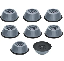 Vibrationsdämpande fötter till tvättmaskin/torktumlare Grå 8-pack