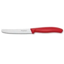 Matbestick-Victorinox SwissClassic bordskniv - 11cm skårad blad - rött handtag