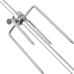 vidaXL BBQ-grillspett med motor stål 1200 mm - Grillugnar & ugnar med roterande stekspett