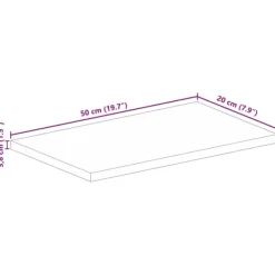 vidaXL Bordsskiva 50x20x3,8 cm rektangulär massivt mango-trä