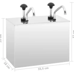 vidaXL Såsbehållare-Dressingbehållare rostfritt stål 2 x 3,5 L - Såsbehållare