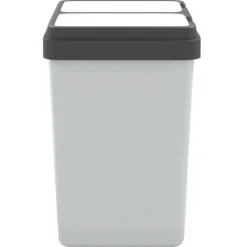 vidaXL Soptunnor & Papperskorgar-Dubbel sophink vit 2x25 L - Soptunnor & papperskorgar