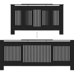 vidaXL Värmeelement-Elementskydd MDF svart 205 cm - Tillbehör till värmeelement