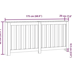 vidaXL Elementskydd rökfärgad ek 175x20x82 cm konstruerat trä