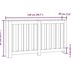 vidaXL Värmeelement-Elementskydd vit 149x20x82 cm konstruerat trä