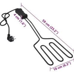 vidaXL Dryckvärmare-Elgrill 1500W, Rostfritt Stål med Isolerat Svart Handtag, BBQ Tändare, Stor Yta 41179