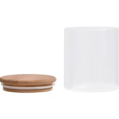 vidaXL Förvaringsburkar i glas med bambulock 6 st 600 ml - Kakburkar