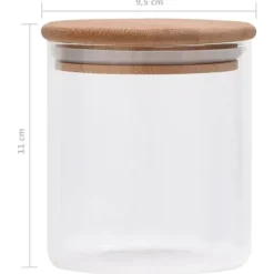 vidaXL Förvaringsburkar i glas med bambulock 6 st 600 ml - Kakburkar