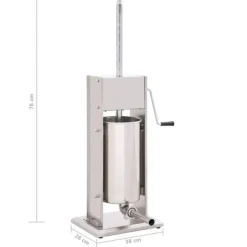 vidaXL Jerkyspruta-Manuell korvstoppare 15 L rostfritt stål