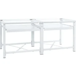 vidaXL Tvättmaskiner-Piedestal till tvättmaskin med utdragbara hyllor vit