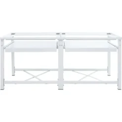 vidaXL Tvättmaskiner-Piedestal till tvättmaskin med utdragbara hyllor vit