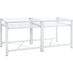 vidaXL Tvättmaskiner-Piedestal till tvättmaskin med utdragbara hyllor vit