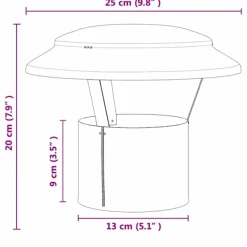 vidaXL Regnskydd Rör silver 25 x 25 x 20 cm Rostfritt stål