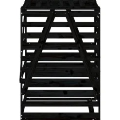 vidaXL Tillbehör Till Avfallshantering-Skjul för sopkärl 84x90x128,5 cm svart massiv furu - Ställningar till sopkärl