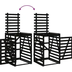 vidaXL Tillbehör Till Avfallshantering-Skjul för sopkärl 84x90x128,5 cm svart massiv furu - Ställningar till sopkärl