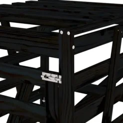 vidaXL Tillbehör Till Avfallshantering-Skjul för sopkärl 84x90x128,5 cm svart massiv furu - Ställningar till sopkärl