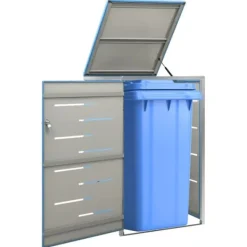 vidaXL Tillbehör Till Avfallshantering-Skjul till ett sopkärl 69x77,5x112,5 cm rostfritt stål - Ställningar till sopkärl