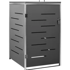 vidaXL Tillbehör Till Avfallshantering-Skjul till ett sopkärl 69x77,5x112,5 cm rostfritt stål - Ställningar till sopkärl