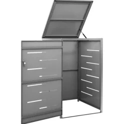 vidaXL Tillbehör Till Avfallshantering-Skjul till ett sopkärl 69x77,5x112,5 cm rostfritt stål - Ställningar till sopkärl