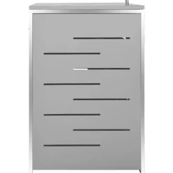 vidaXL Tillbehör Till Avfallshantering-Skjul till fyra sopkärl 276,5x77,5x112,5 cm rostfritt stål - Ställningar till sopkärl