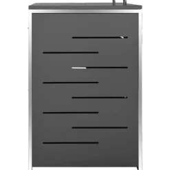 vidaXL Tillbehör Till Avfallshantering-Skjul till två sopkärl 138x77,5x112,5 cm rostfritt stål - Ställningar till sopkärl