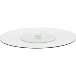 vidaXL Snurrbar serveringsbricka transparent 60 cm härdat glas - Serveringsfat