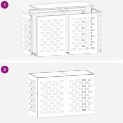 vidaXL Luftkonditionering-Svart Metall 90 x 40 x 60 cm Airconditioner Täckning