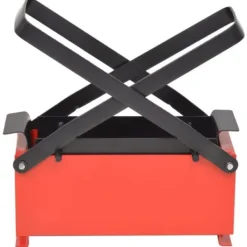 vidaXL Avfallspressar-Återvinning pappersvikt stål 34x14x14 cm svart och rött 142921