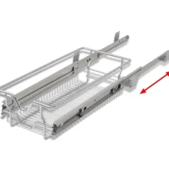 vidaXL Förvaringssystem För Kökslådor-Utdragbara trådkorgar 2 st silver 300 mm - Hållare för köksgeråd