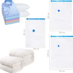 vidaXL Vakuumpåsar till kläder 80x60 cm 50 st - Förvaringspåsar för hemmet