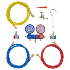 vidaXL Luftkonditionering-Vakuumpump 1-stegs med 2-vägs grenrörsmätare