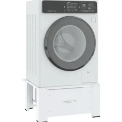 vidaXL Tvättmaskiner-vaskemaskinepiedestal med skuffe hvid