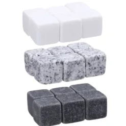 Vin Kylare - Ej specificerad - Naturlig sten - 6 stycken - Svart färg - 2 cm