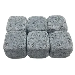 Whiskystenar-Vin kylare - Typ f - Naturlig whiskysten - 6 bitar - 20 cm - Grå