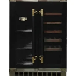 Vin kylskåp - Kaiser - K 64800 AD - 2 zoner - 63 burkar - Kolsvart glas