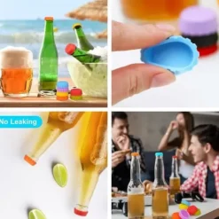 Vinflaskekork, Rund Silikonflaskekork, Vin som Håller Fräschör, för Champagne, Öl, Läsk, Bar