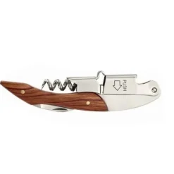 Korkskruvar-Vinflasköppnare i rostfritt stål med lättgrepp av trä