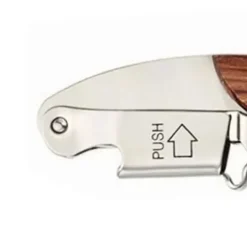 Korkskruvar-Vinflasköppnare i rostfritt stål med lättgrepp av trä