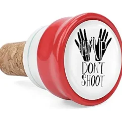 Vinflaskpropp - Hands Up - Keramik - Skjut inte - Perfekt för presenter och fester