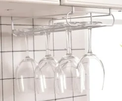 Vinglashängare i metall för 6 glas, Vit