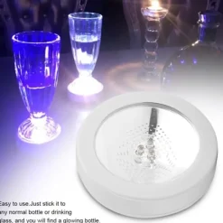 Glasunderlägg-Vinglasunderlägg med LED-ljus och växlande skal, vitt ljus, inget batteri ingår