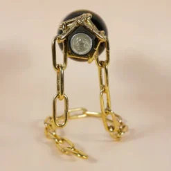 Vinflaskhållare-VINHÅLLARE STÅND FLASKA ALKOHOL GULDKEDJA SNYGGT GÅVA