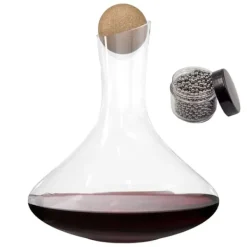 Karaffer-Vinkaraff / dekander Glaskaraff med 1,8 liter för rödvin Blyfri karaff i kristallglas Munblåst vinluftare med rengöringspärlor